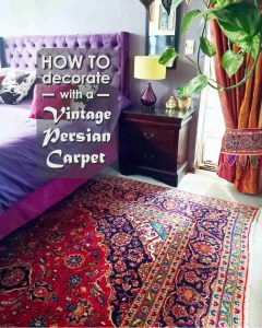 Bedroom Decorating Ideas - Using a secondhand Persian carpet in the bedroom (1)