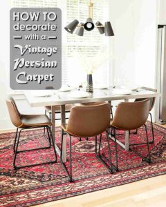 Dining Room Decorating Ideas - Using a secondhand Persian carpet in a Dining Room (2)