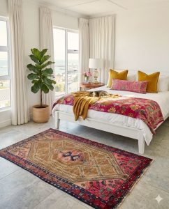hand-knotted-khaki-hamadan-persian-carpet-5379-bedroom